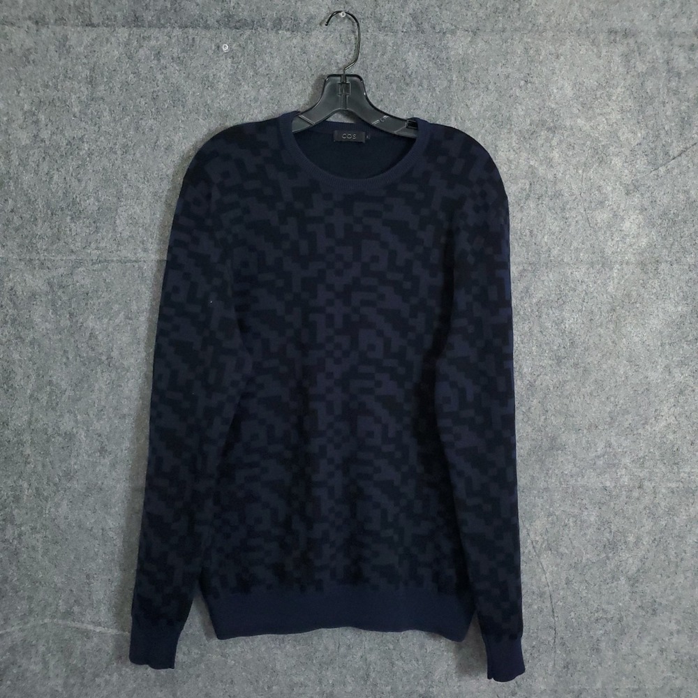 COS Jumper Sweater Womens Viscose Navy Long‎ Sleeve Size Medium Camo Pullover M